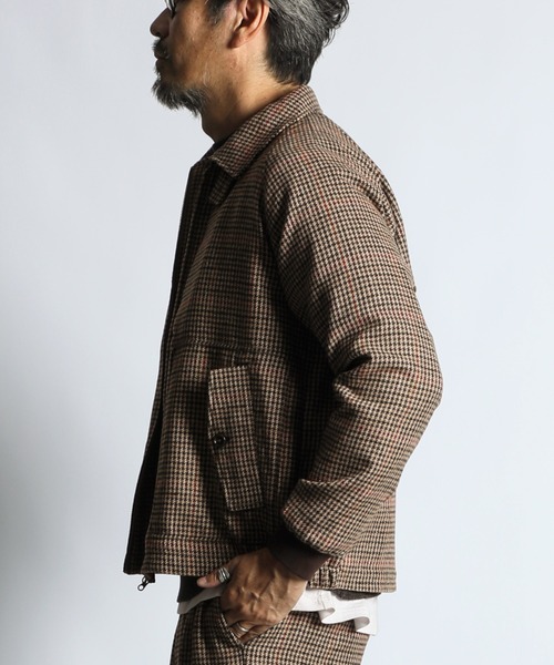 The DUFFER of ST.GEORGE(ザダファーオブセントジョージ)の「TECH TWEED SCOTTISH BLOISON:テックツイード ショートブルゾン(ブルゾン・メンズ・チャコールグレー/ベージュ・MEDIUM/LARGE)」の7枚目の写真