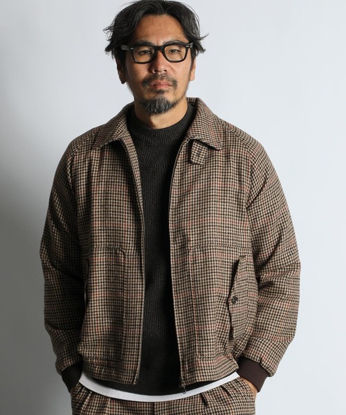 The DUFFER of ST.GEORGE(ザダファーオブセントジョージ)の「TECH TWEED SCOTTISH BLOISON:テックツイード ショートブルゾン(ブルゾン・メンズ・チャコールグレー/ベージュ・MEDIUM/LARGE)」の5枚目の写真