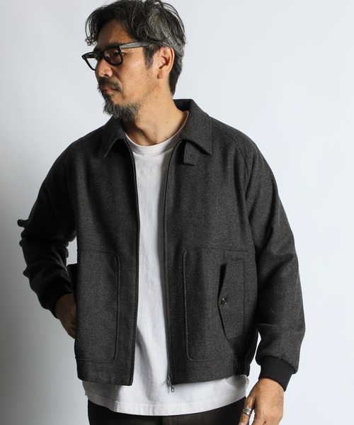 The DUFFER of ST.GEORGE(ザダファーオブセントジョージ)の「TECH TWEED SCOTTISH BLOISON:テックツイード ショートブルゾン(ブルゾン・メンズ・チャコールグレー/ベージュ・MEDIUM/LARGE)」の3枚目の写真