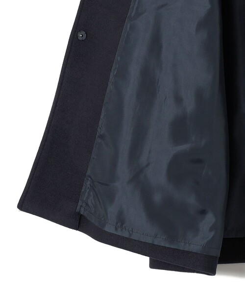 SHIPS Colors:〈手洗い可能〉ジャージーメルトン ノーカラー コート 2