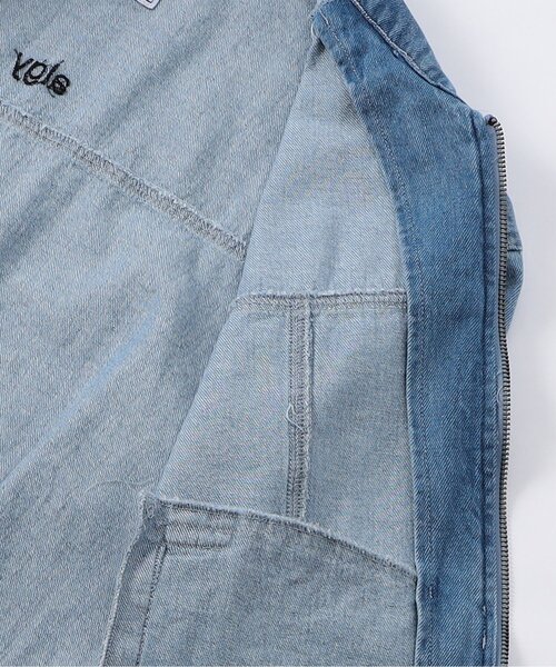 algy（アルジー）の「ジップデニムジャケット_セットアップ可（デニムジャケット・キッズ・サックスブルー/グレー・160/150/140/130）」の8枚目の写真