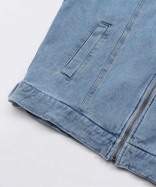 algy（アルジー）の「ジップデニムジャケット_セットアップ可（デニムジャケット・キッズ・サックスブルー/グレー・160/150/140/130）」の16枚目の写真
