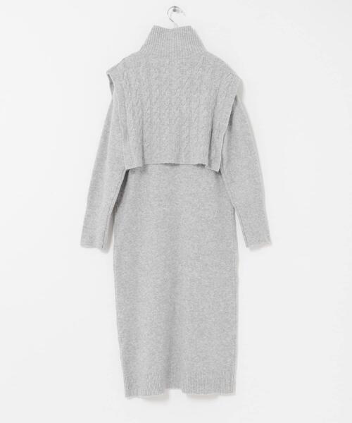 ITEMS URBANRESEARCH（アイテムズ アーバンリサーチ）の「ハーフジップニットセットワンピース（ワンピース・レディース・ネイビー/グレー・FREE）」の12枚目の写真