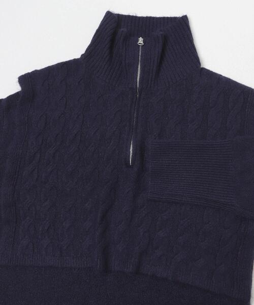 ITEMS URBANRESEARCH（アイテムズ アーバンリサーチ）の「ハーフジップニットセットワンピース（ワンピース・レディース・ネイビー/グレー・FREE）」の3枚目の写真