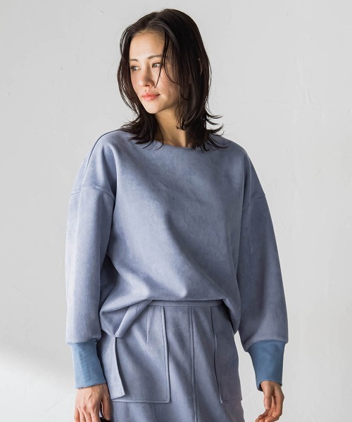 LAUTREAMONT(ロートレアモン)の「【WEB限定】フェイクスエードプルオーバー≪セットアップ対応/洗える≫(Tシャツ/カットソー・レディース・ピンク/ベージュ/ブルー/チャコールグレー・9号/11号)」の13枚目の写真