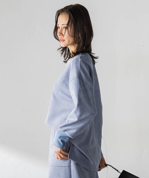 LAUTREAMONT(ロートレアモン)の「【WEB限定】フェイクスエードプルオーバー≪セットアップ対応/洗える≫(Tシャツ/カットソー・レディース・ピンク/ベージュ/ブルー/チャコールグレー・9号/11号)」の14枚目の写真