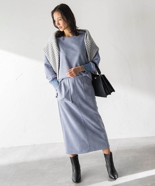 LAUTREAMONT(ロートレアモン)の「【WEB限定】フェイクスエードプルオーバー≪セットアップ対応/洗える≫(Tシャツ/カットソー・レディース・ピンク/ベージュ/ブルー/チャコールグレー・9号/11号)」の16枚目の写真