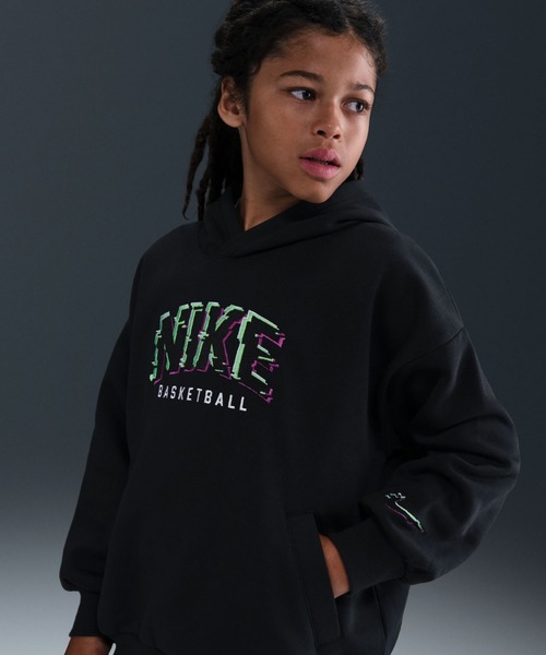 NIKE(ナイキ)の「ナイキ ナイキ YTH COB フリース プルオーバー L/S フーディ GLITCH(パーカー・キッズ・ブラック・130cm/140cm/150cm/160cm)」の2枚目の写真