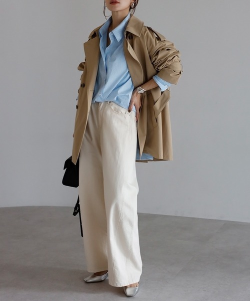 Bonjour Sagan（ボンジュールサガン）の「ベルト付きミドル丈トレンチコート（トレンチコート・レディース・ベージュ・FREE）」の10枚目の写真