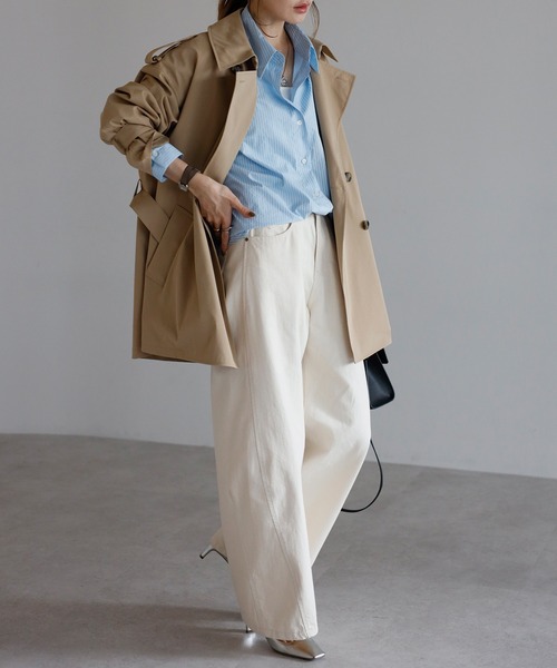Bonjour Sagan（ボンジュールサガン）の「ベルト付きミドル丈トレンチコート（トレンチコート・レディース・ベージュ・FREE）」の12枚目の写真