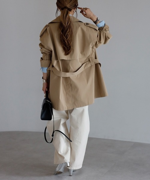 Bonjour Sagan（ボンジュールサガン）の「ベルト付きミドル丈トレンチコート（トレンチコート・レディース・ベージュ・FREE）」の15枚目の写真