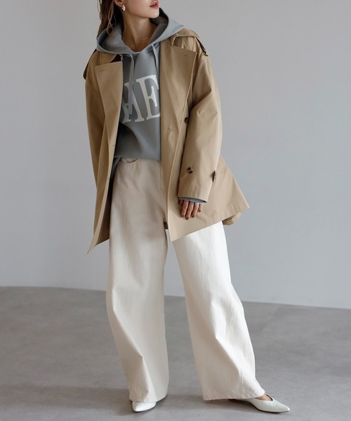 セール】ベルト付きミドル丈トレンチコート（トレンチコート