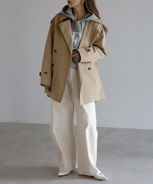 Bonjour Sagan（ボンジュールサガン）の「ベルト付きミドル丈トレンチコート（トレンチコート・レディース・ベージュ・FREE）」の19枚目の写真