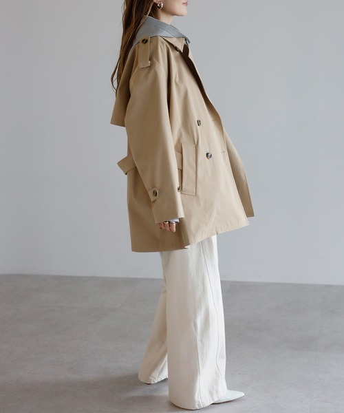 Bonjour Sagan（ボンジュールサガン）の「ベルト付きミドル丈トレンチコート（トレンチコート・レディース・ベージュ・FREE）」の21枚目の写真