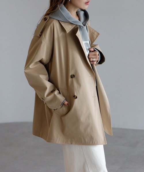 Bonjour Sagan（ボンジュールサガン）の「ベルト付きミドル丈トレンチコート（トレンチコート・レディース・ベージュ・FREE）」の22枚目の写真