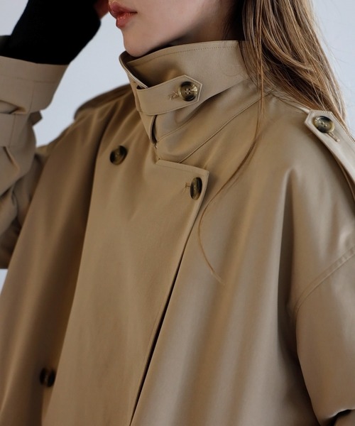 セール】ベルト付きミドル丈トレンチコート（トレンチコート