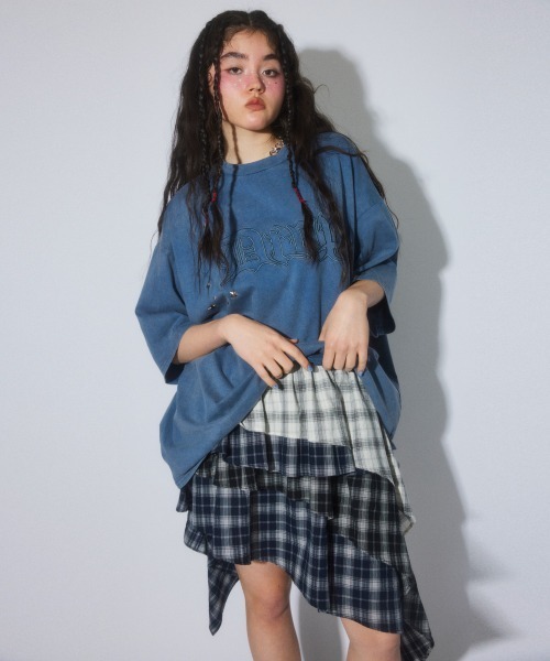 Candy Stripper（キャンディストリッパー）の「RANDOM CHECK スカート（スカート・レディース・ネイビー/ボルドー/オフホワイト・FREE）」の5枚目の写真