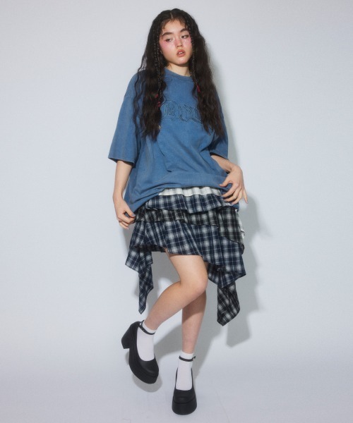 Candy Stripper（キャンディストリッパー）の「RANDOM CHECK スカート（スカート・レディース・ネイビー/ボルドー/オフホワイト・FREE）」の6枚目の写真
