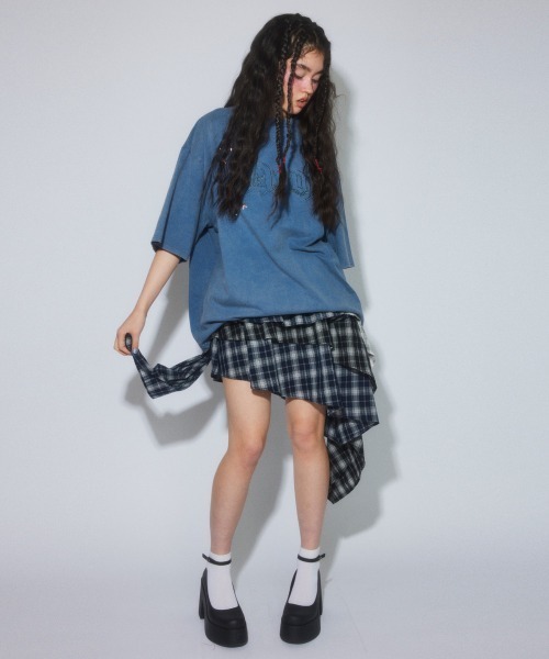 Candy Stripper（キャンディストリッパー）の「RANDOM CHECK スカート（スカート・レディース・ネイビー/ボルドー/オフホワイト・FREE）」の7枚目の写真