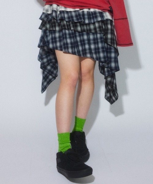 Candy Stripper（キャンディストリッパー）の「RANDOM CHECK スカート（スカート・レディース・ネイビー/ボルドー/オフホワイト・FREE）」の8枚目の写真