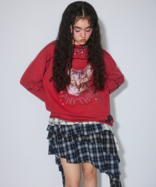 Candy Stripper（キャンディストリッパー）の「RANDOM CHECK スカート（スカート・レディース・ネイビー/ボルドー/オフホワイト・FREE）」の10枚目の写真