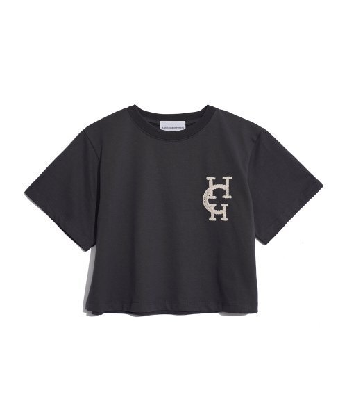 HARDCORE HAPPINESS(ハードコアハピネス)の「HCH刺繍クロップTシャツ_CHACOAL(Tシャツ/カットソー・レディース・その他・FREE)」の3枚目の写真