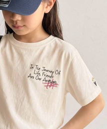 classicalelf（クラシカルエルフ）の「【キッズ】親子リンクコーデも楽しめる！綿100%らくがき風刺繍 無地＆ボーダー柄半袖Tシャツ（Tシャツ/カットソー）」