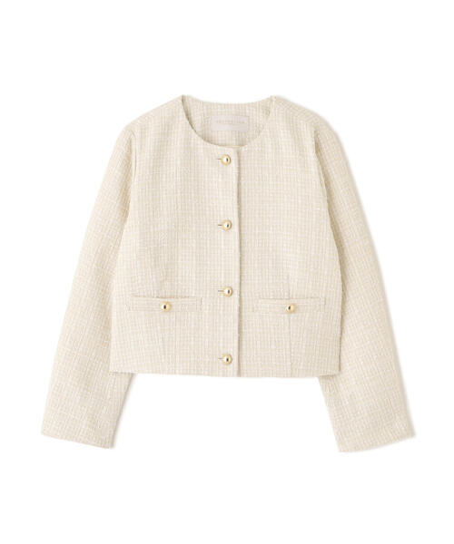 PROPORTION BODY DRESSING（プロポーションボディドレッシング）の「ノーカラーツイードジャケット / 1216155200（ノーカラージャケット・レディース・ブルー/ホワイト系その他・MEDIUM/SMALL）」の5枚目の写真