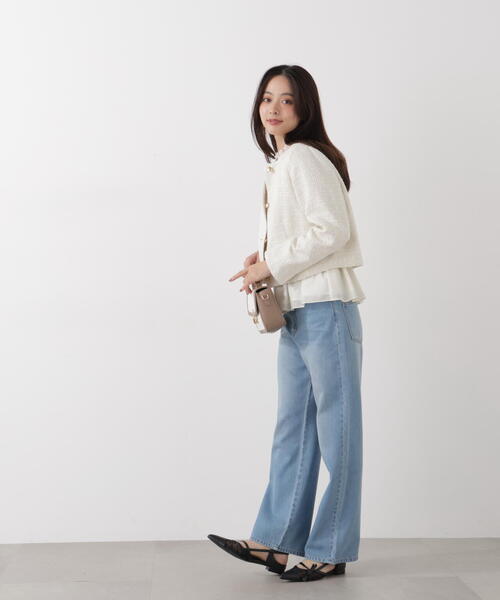 PROPORTION BODY DRESSING（プロポーションボディドレッシング）の「ノーカラーツイードジャケット / 1216155200（ノーカラージャケット・レディース・ブルー/ホワイト系その他・MEDIUM/SMALL）」の8枚目の写真