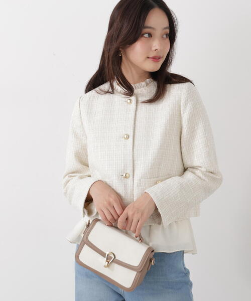 PROPORTION BODY DRESSING（プロポーションボディドレッシング）の「ノーカラーツイードジャケット / 1216155200（ノーカラージャケット・レディース・ブルー/ホワイト系その他・MEDIUM/SMALL）」の10枚目の写真