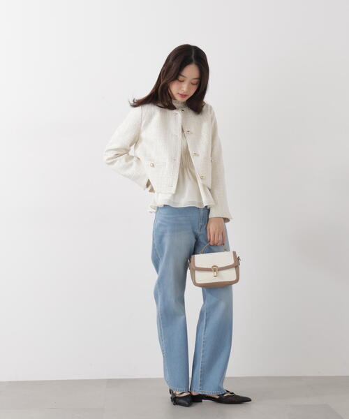 PROPORTION BODY DRESSING（プロポーションボディドレッシング）の「ノーカラーツイードジャケット / 1216155200（ノーカラージャケット・レディース・ブルー/ホワイト系その他・MEDIUM/SMALL）」の13枚目の写真