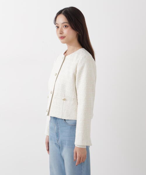 PROPORTION BODY DRESSING（プロポーションボディドレッシング）の「ノーカラーツイードジャケット / 1216155200（ノーカラージャケット・レディース・ブルー/ホワイト系その他・MEDIUM/SMALL）」の20枚目の写真