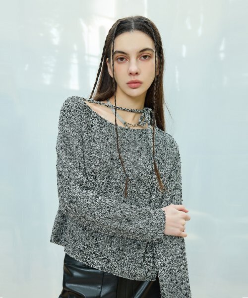 LARTIGENT(ラーティゼン)の「L9 MIX OPEN KNIT(BLACK)(ニット/セーター・レディース・その他・FREE)」の1枚目の写真
