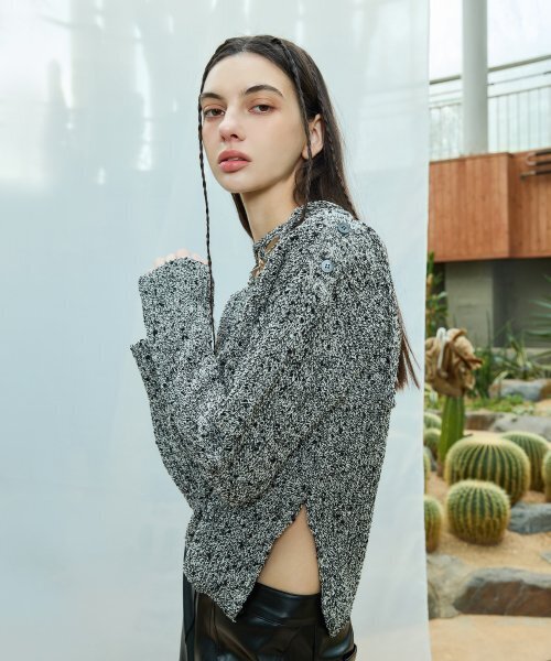 LARTIGENT(ラーティゼン)の「L9 MIX OPEN KNIT(BLACK)(ニット/セーター・レディース・その他・FREE)」の4枚目の写真