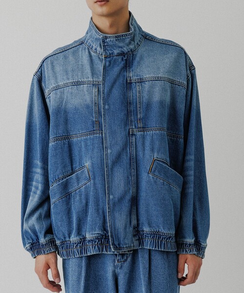 ADAM ET ROPE'(アダムエロペ)の「ブリーチデニム ボマージャケット / ADAM ET ROPE' JEANS -FILM-(デニムジャケット・メンズ・ブルー系その他3・M/L)」の3枚目の写真