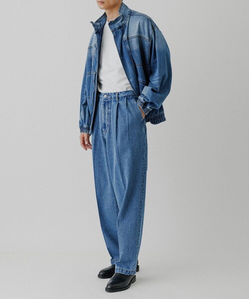 ADAM ET ROPE'(アダムエロペ)の「ブリーチデニム ボマージャケット / ADAM ET ROPE' JEANS -FILM-(デニムジャケット・メンズ・ブルー系その他3・M/L)」の11枚目の写真