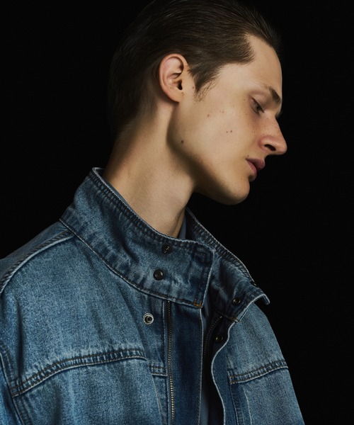 ADAM ET ROPE'(アダムエロペ)の「ブリーチデニム ボマージャケット / ADAM ET ROPE' JEANS -FILM-(デニムジャケット・メンズ・ブルー系その他3・M/L)」の21枚目の写真