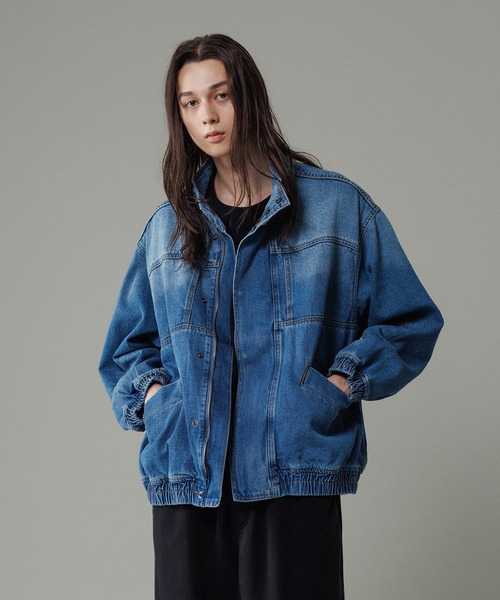 ADAM ET ROPE'(アダムエロペ)の「ブリーチデニム ボマージャケット / ADAM ET ROPE' JEANS -FILM-(デニムジャケット・メンズ・ブルー系その他3・M/L)」の14枚目の写真