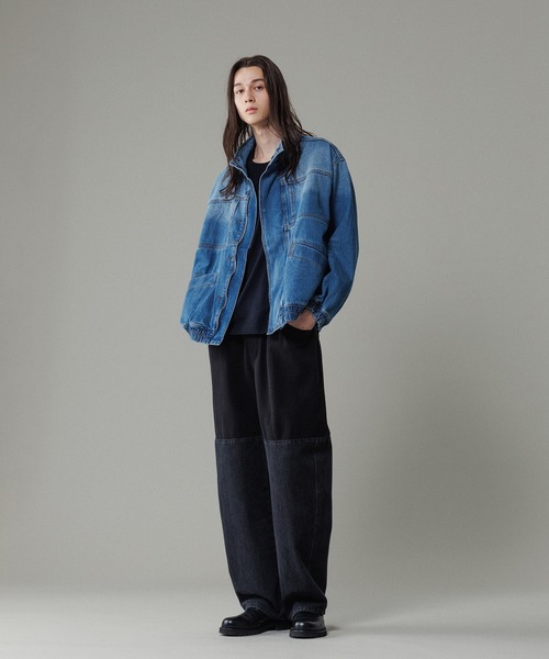 ADAM ET ROPE'(アダムエロペ)の「ブリーチデニム ボマージャケット / ADAM ET ROPE' JEANS -FILM-(デニムジャケット・メンズ・ブルー系その他3・M/L)」の16枚目の写真