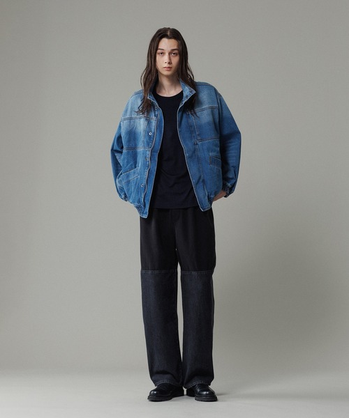 ADAM ET ROPE'(アダムエロペ)の「ブリーチデニム ボマージャケット / ADAM ET ROPE' JEANS -FILM-(デニムジャケット・メンズ・ブルー系その他3・M/L)」の18枚目の写真