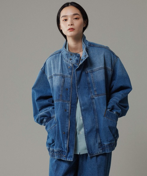 ADAM ET ROPE'(アダムエロペ)の「ブリーチデニム ボマージャケット / ADAM ET ROPE' JEANS -FILM-(デニムジャケット・メンズ・ブルー系その他3・M/L)」の19枚目の写真