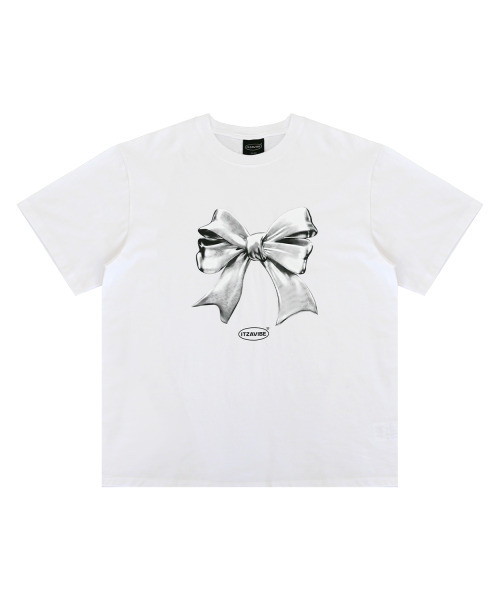 ITZAVIBE(イッザバイブ)の「METALLIC RIBBON T SHIRT - WHITE(Tシャツ/カットソー・レディース・その他・ONE SIZE)」の4枚目の写真
