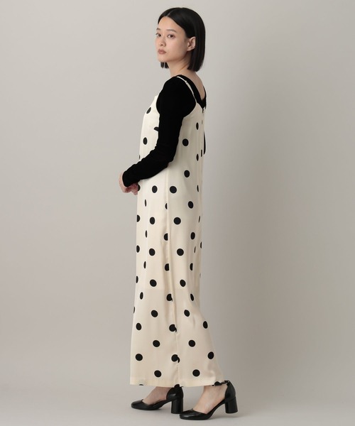 A part by(アパートバイ)の「ドットナローキャミワンピース(ワンピース・レディース・アイボリー/ブラック・FREE)」の4枚目の写真