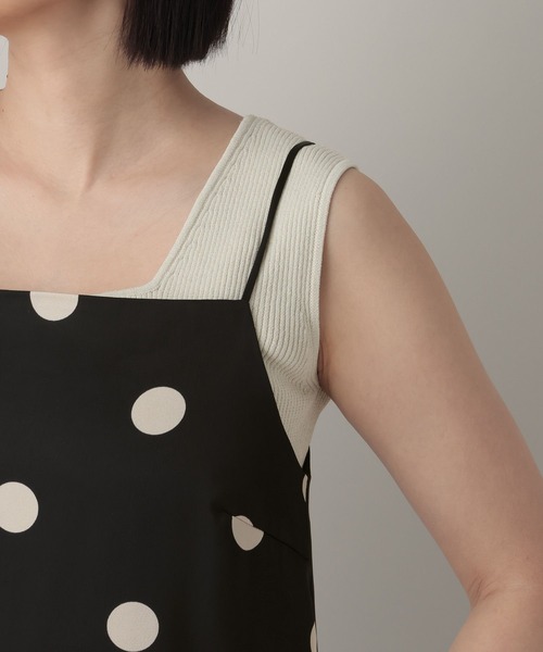A part by(アパートバイ)の「ドットナローキャミワンピース(ワンピース・レディース・アイボリー/ブラック・FREE)」の14枚目の写真