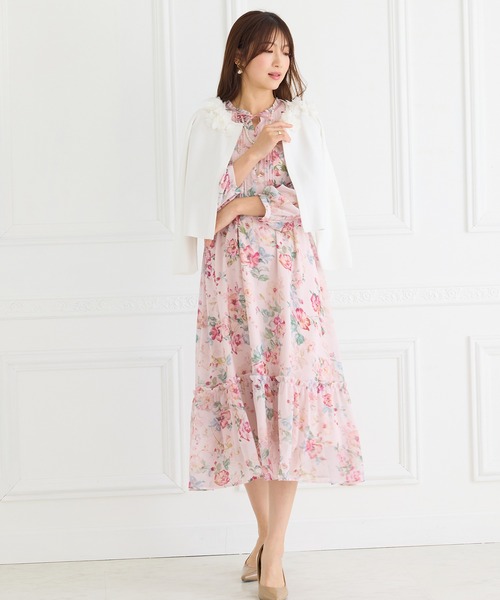 Rose Tiara(ローズティアラ)の「オーガンジーフラワーニットカーディガン(カーディガン/ボレロ・レディース・ブラック/オフホワイト・46/42/38)」の10枚目の写真