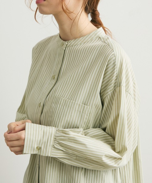 Crisp(クリスプ)の「ストライプオーバーシャツ(シャツ/ブラウス・レディース・グリーン/ベージュ・FREE)」の21枚目の写真