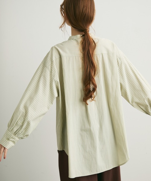 Crisp(クリスプ)の「ストライプオーバーシャツ(シャツ/ブラウス・レディース・グリーン/ベージュ・FREE)」の22枚目の写真