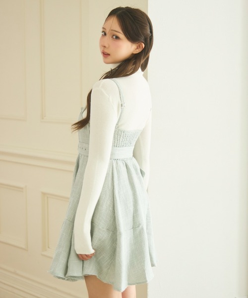 TITTY&CO.（ティティーアンドコー）の「ツイードフレアミニジャンスカ（ジャンパースカート・レディース・ミント・FREE）」の5枚目の写真