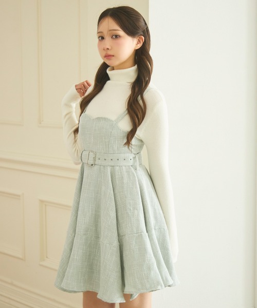 TITTY&CO.（ティティーアンドコー）の「ツイードフレアミニジャンスカ（ジャンパースカート・レディース・ミント・FREE）」の8枚目の写真