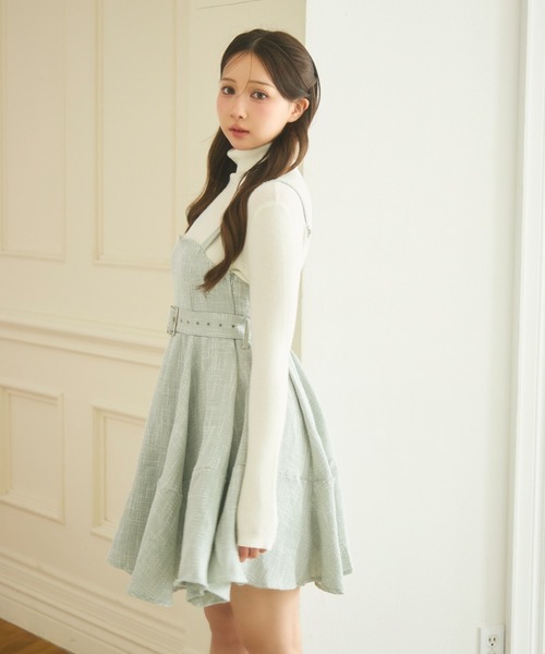 TITTY&CO.（ティティーアンドコー）の「ツイードフレアミニジャンスカ（ジャンパースカート・レディース・ミント・FREE）」の11枚目の写真